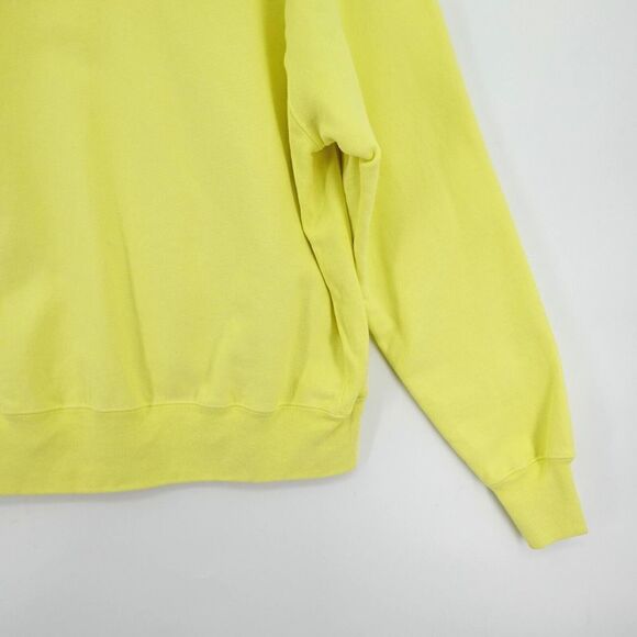 Champion Reverse Weave Hoodie Sweater Mens Medium Yellow Graphic Logo Cadmium - Picture 10 of 16